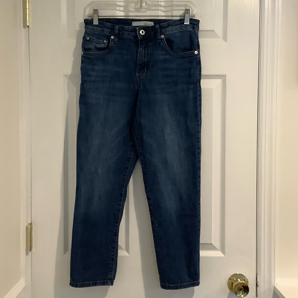 Ella Moss Women’s High Waist Straight Leg Cropped Ankle Medium Wash Jeans 6/28